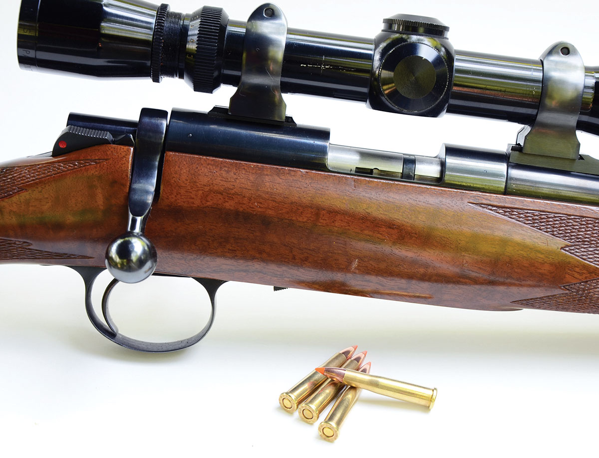 The Kimber Model 82 with its barrel groove diameter of .224 inch and a rifling twist rate of 1:14 was largely responsible for the revival of the 22 Hornet. Layne added this one to his varmint battery in 1982, the year it was introduced and it proved to be quite accurate.